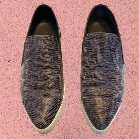 Vince Paeyre grey ombré pointed toe slip on shoes snakeskin - Picture 3 of 8